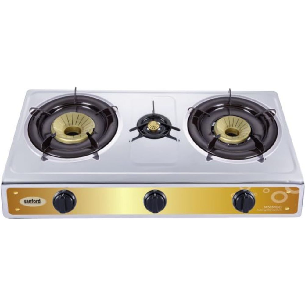 Sanford - 3-Burner Gas Stove With Auto Ignition - Silver