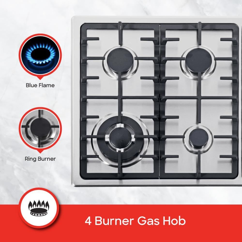 Sanford - 4 Burner Gas Hob With Auto Ignition - Silver
