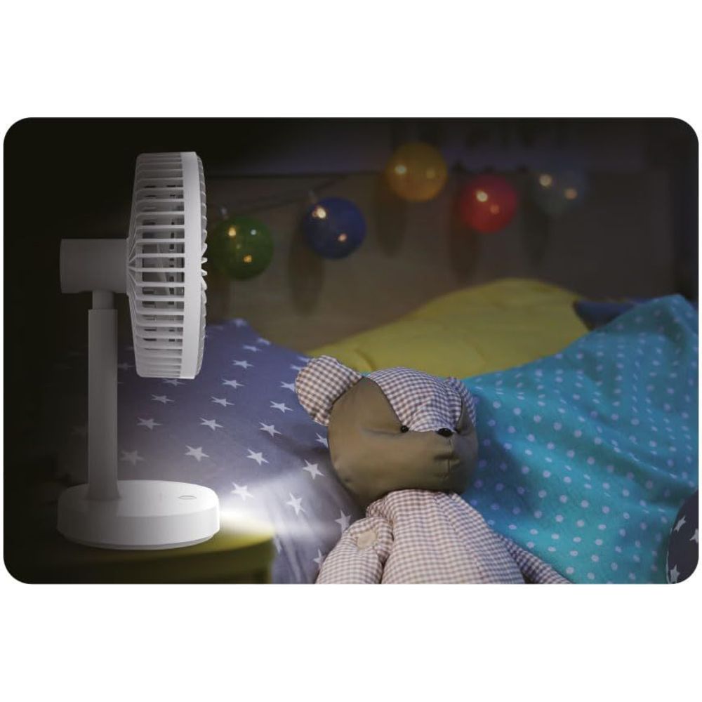 Sanford - Multi-Functional Table Fan With LED Lights - White