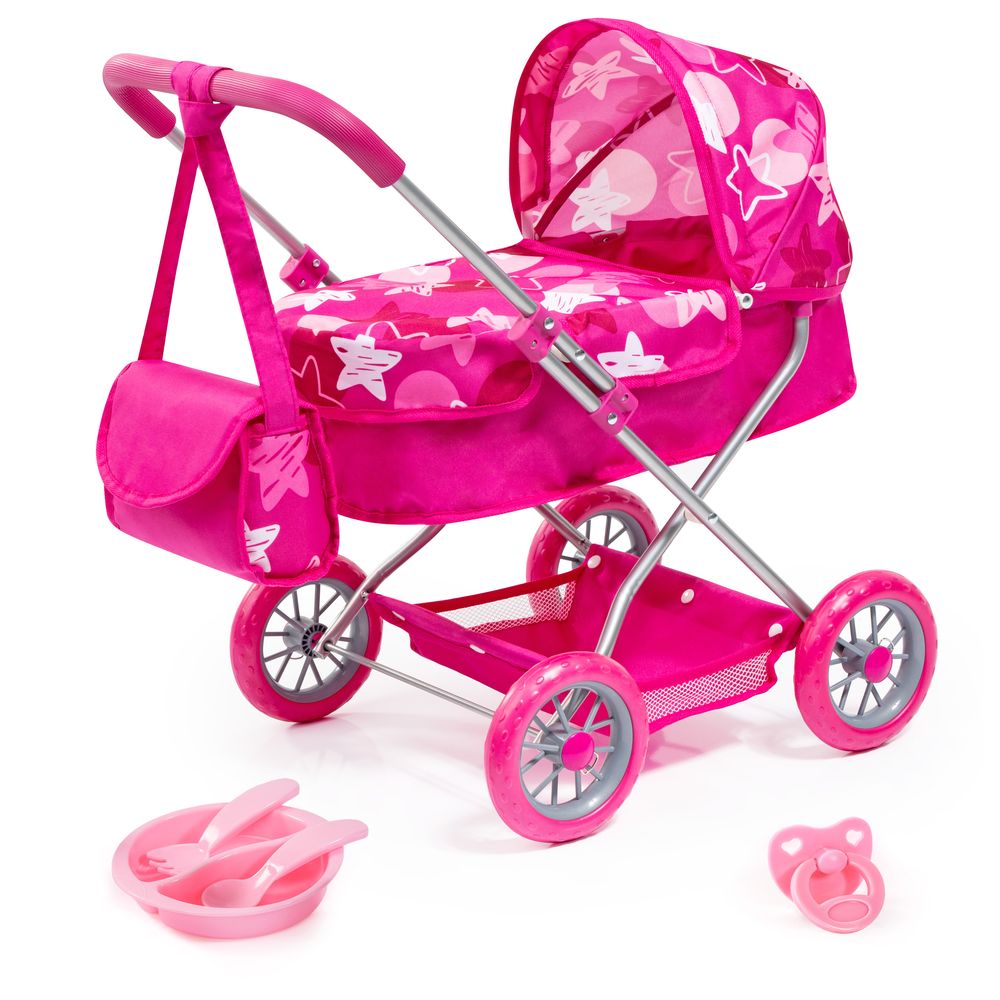 Bayer - Pram Set Smarty Fits Baby Doll - Pink - 46 cm