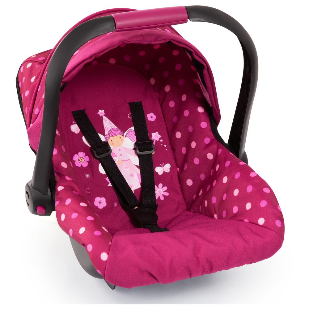 Bayer - Baby Doll Deluxe Car Seat With Canopy - Pink - 46 cm