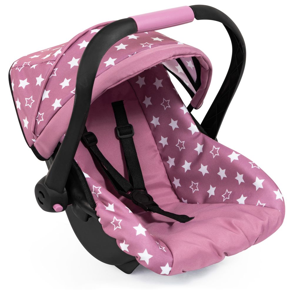 Bayer - Baby Doll Deluxe Car Seat With Canopy - Pink Stars - 46 cm