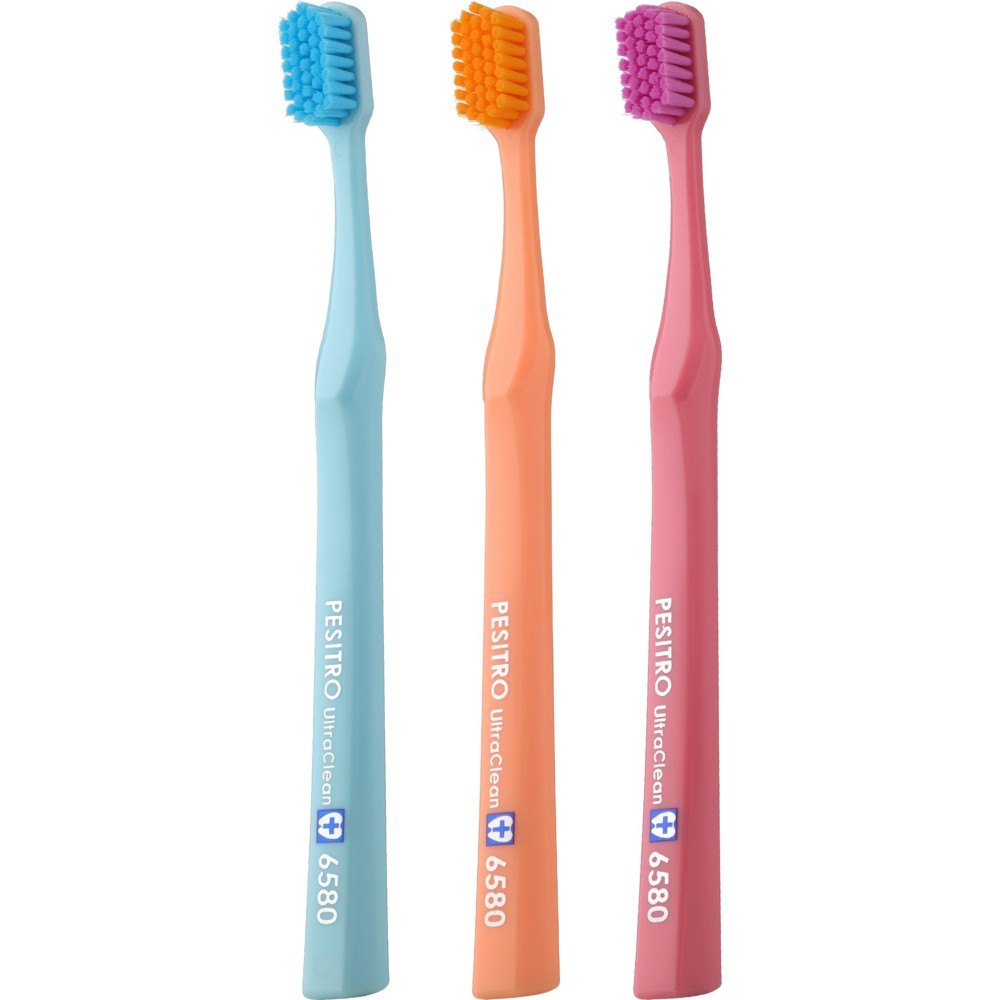 Pesitro - UltraClean Triple 6580 Ultra Soft Toothbrush - 3 Pc Set