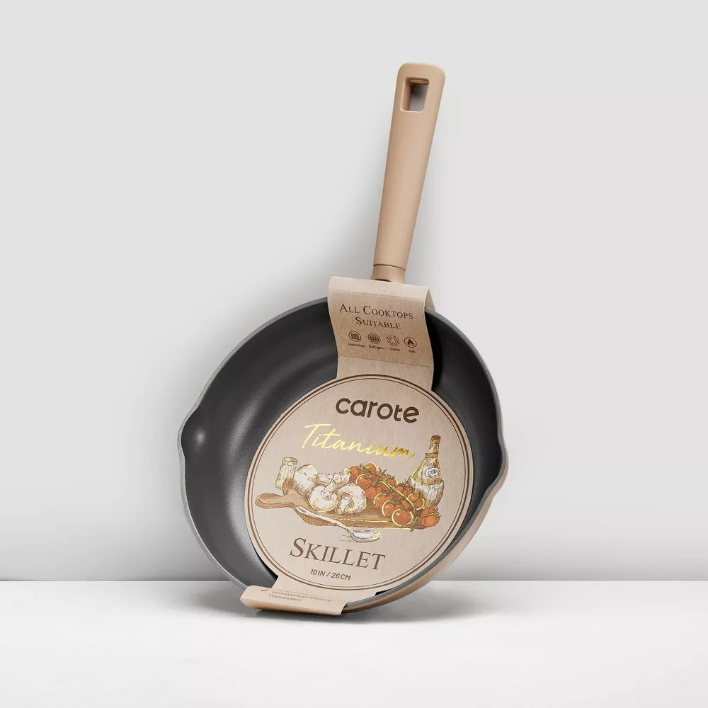 كاروت - مقلاة غير لاصقة بفوهة سكب - رمادي - 10 إنش