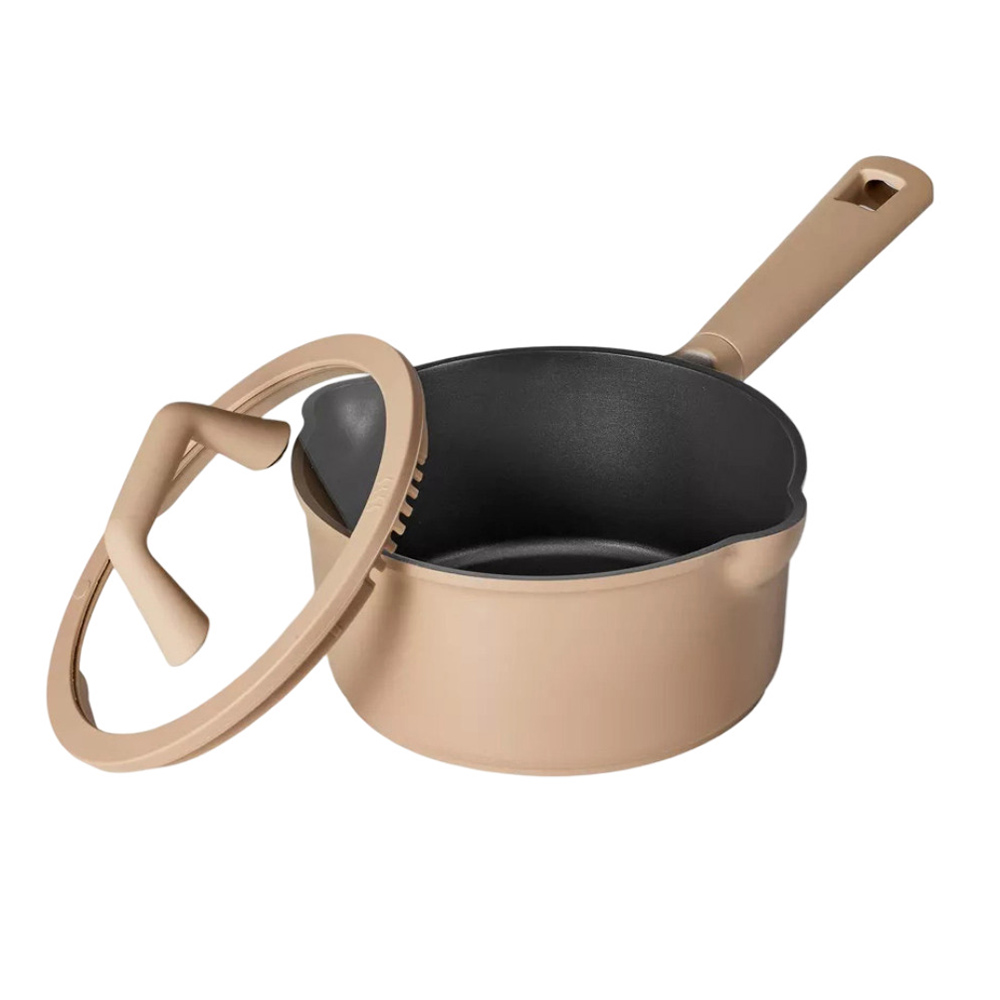 كاروت - قدر غير لاصق بفوهة سكب وغطاء بمصفاة - رمادي - 1.9 لتر