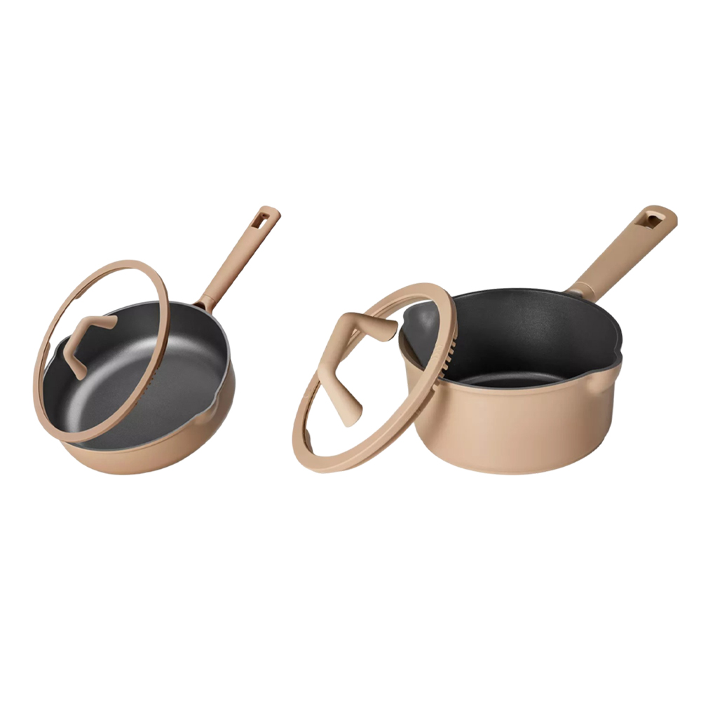 كاروت - مقلاة سوتيه غير لاصقة بفوهة سكب وغطاء بمصفاة - رمادي