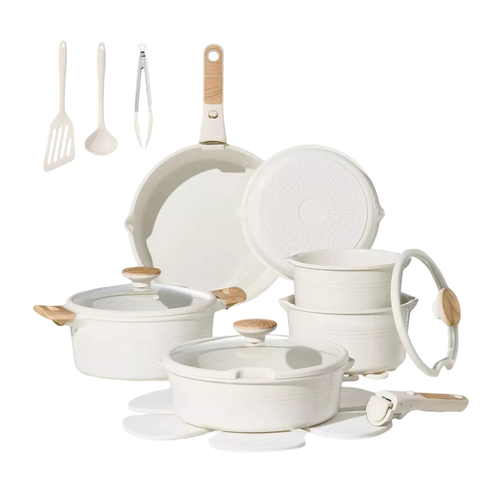 كاروت - طقم أواني طهي سيراميك غير لاصق - عدد 24 