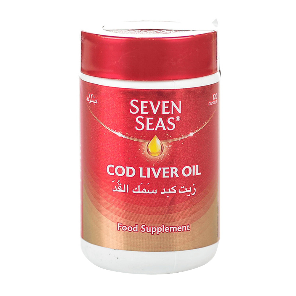مكملات زيت كبد الحوت من سيفن سيز - 120 كبسولة