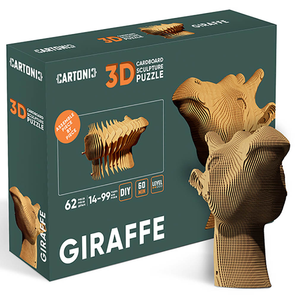 Cartonic - 3D Cardboard Sculpture Puzzle - Giraffe - 62pcs