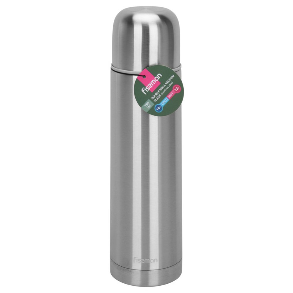 Fissman - Double Wall Vacuum Flask - Silver - 750 ml