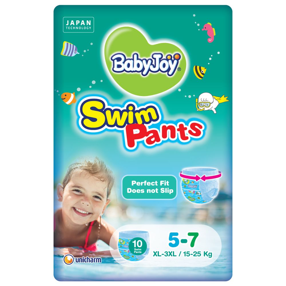 بيبي جوي - حفاضات كلوت سباحة - حجم 5-7 - XL-3XL - 15-25 كلغ - 10 حفاضات