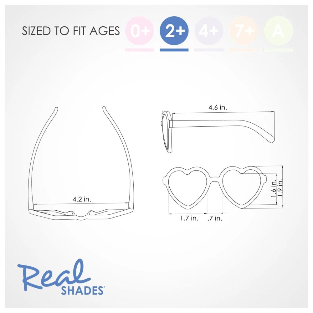 Real Shades - Heart Gold Mirror Lens Sunglasses - Matte Almond