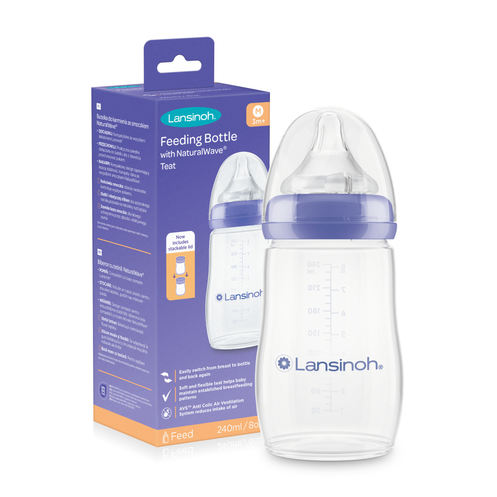 Lansinoh - Feeding Bottle 240ml With Natural Wave Teat