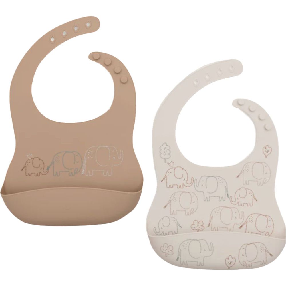 جولين - مريلة سيليكون للأطفال - حكايات الفيل - طقم من قطعتين