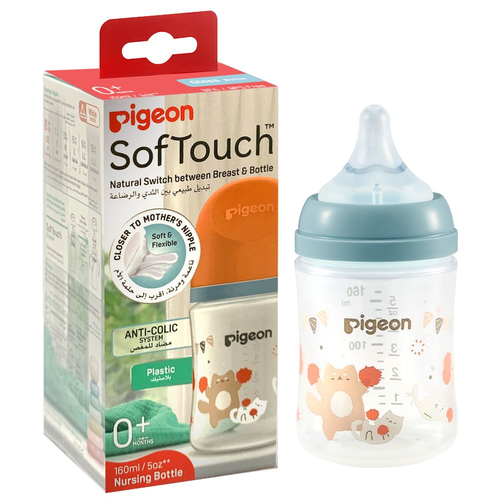 Pigeon Softouch Wide Neck Feeding Bottle - Cat - 160 ml