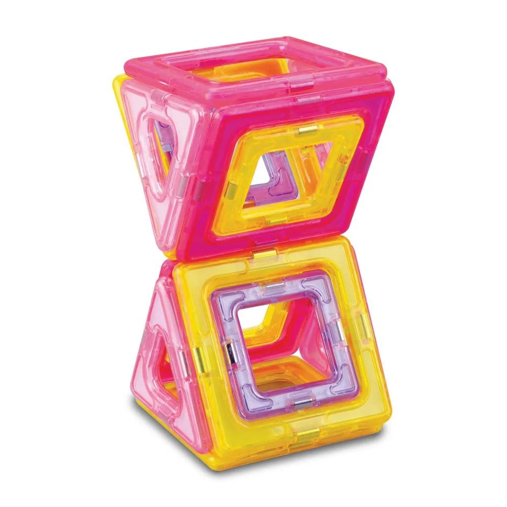 آدو - مجموعة مكعبات تركيب مغناطيسية باستيل ستارتر - وردي - 18 قطعة