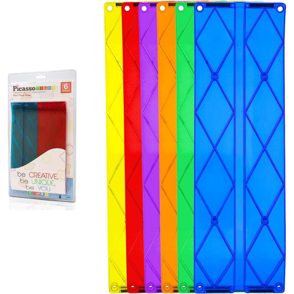 بلاطات بيكاسو - مجموعة توسعة مسار سباق منحدرات من البلاطات المغناطيسية - 6 قطع