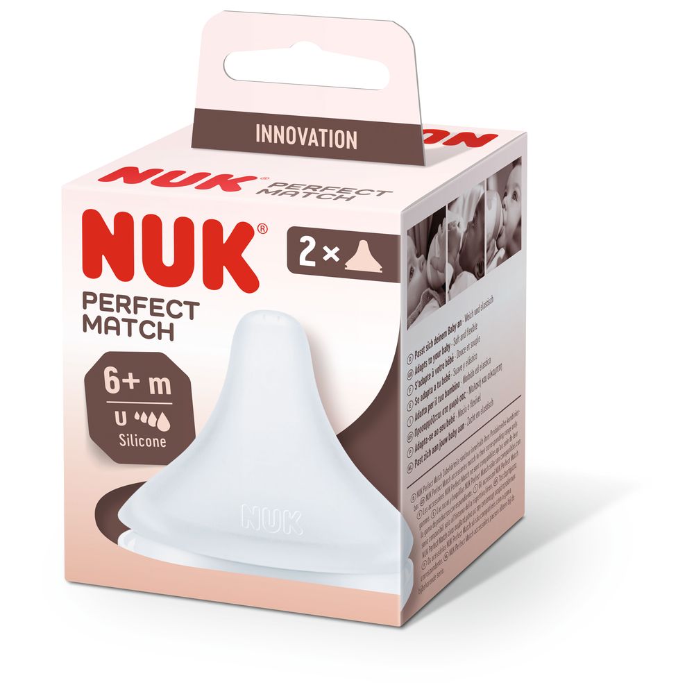 Nuk - Perfect Match Baby Bottle Teat - Universal - Pack of 2