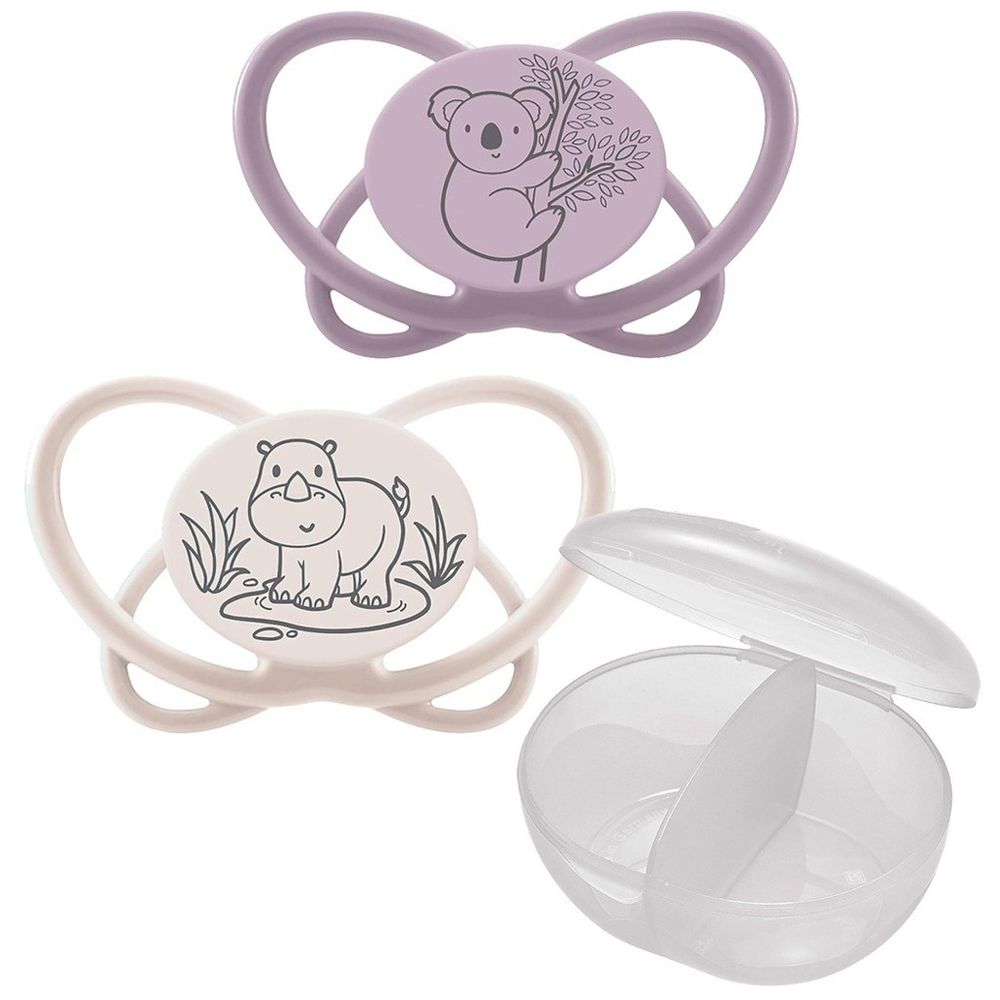 نيب - لهاية فراشة صديقة للبيئة قطعتين مع علبة تعقيم، لعمر 16 إلى 32 شهرًا - بنفسجي