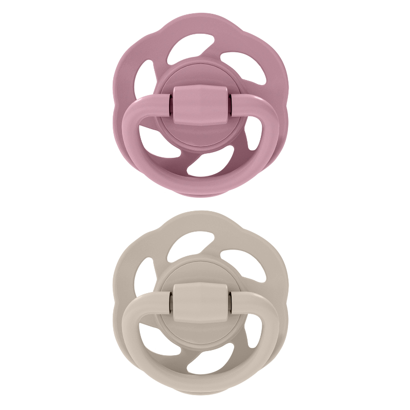 Nip - Cherry Baby Pacifier Round Soother - Brown & Red - Pack of 2