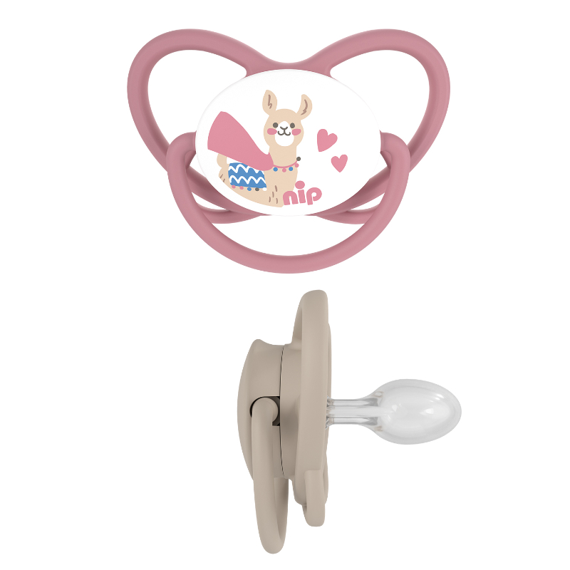 Nip - Butterfly Orthodontic Soother W/ Ring - Brown & Red - Pack of 2