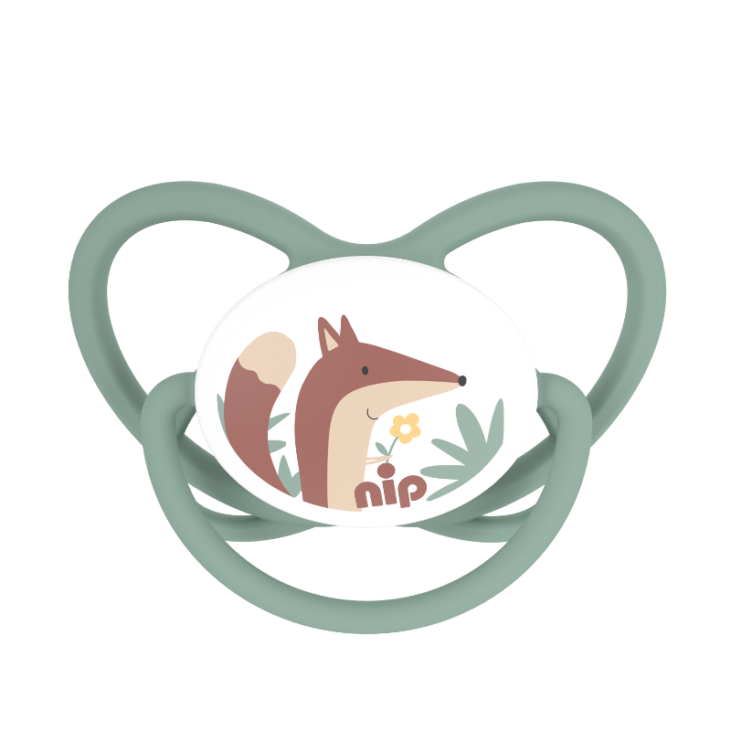 Nip - Butterfly Orthodontic Soother W/ Ring - 16-32M - Blue & Green - Pack of 2