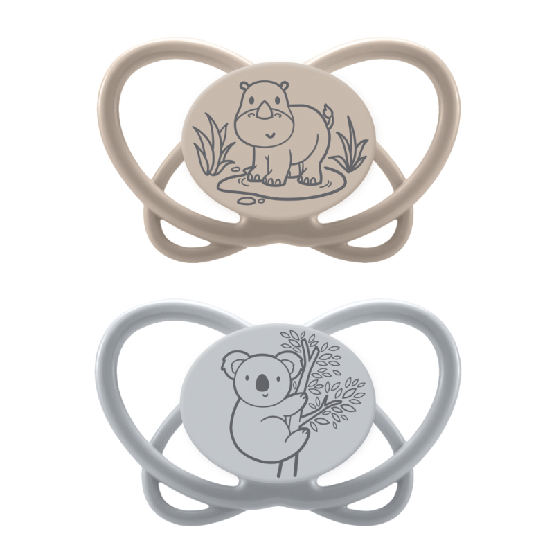 Nip - Natural Eco-friendly Butterfly Orthodontic Soother W/ Sterilizer Case - 0-6m - Pack of 2