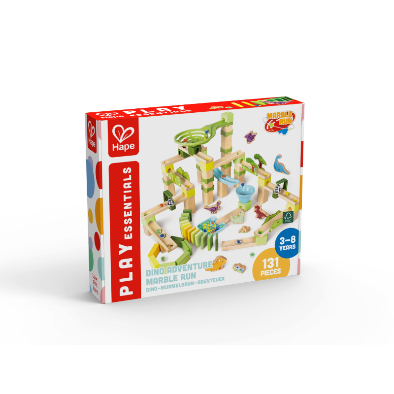 Hape - Dino Adventure Marble Run Playset - Multicolor - 131 Pcs