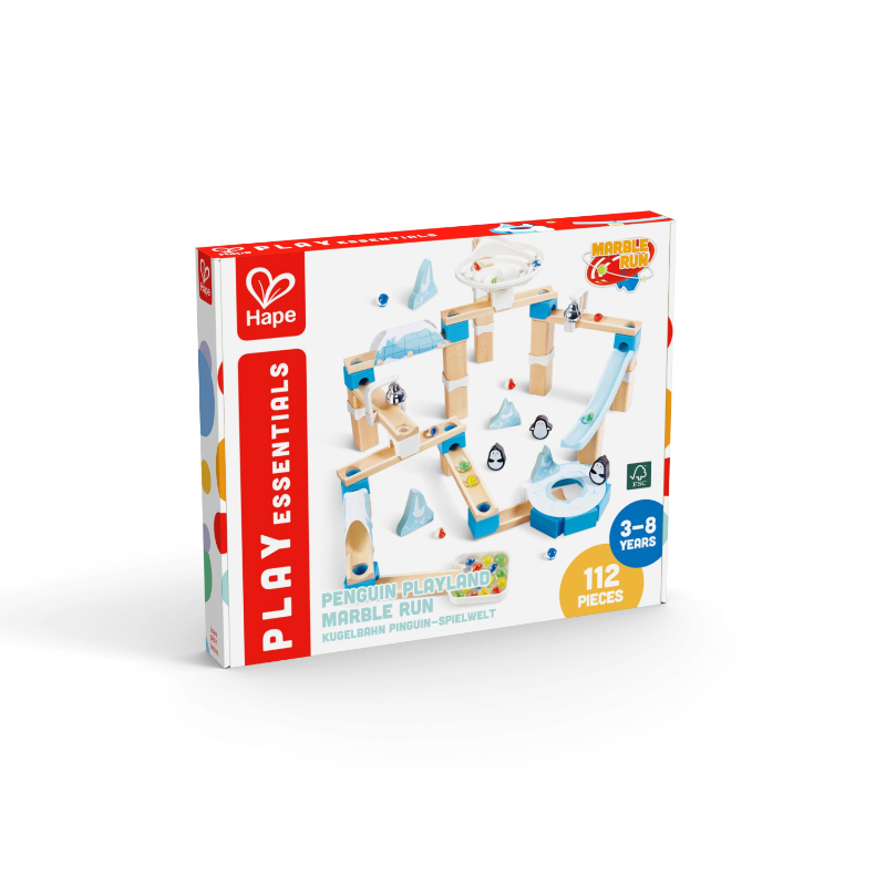 Hape - Penguin Playland Marble Run Playset - Multicolor - 112 Pcs