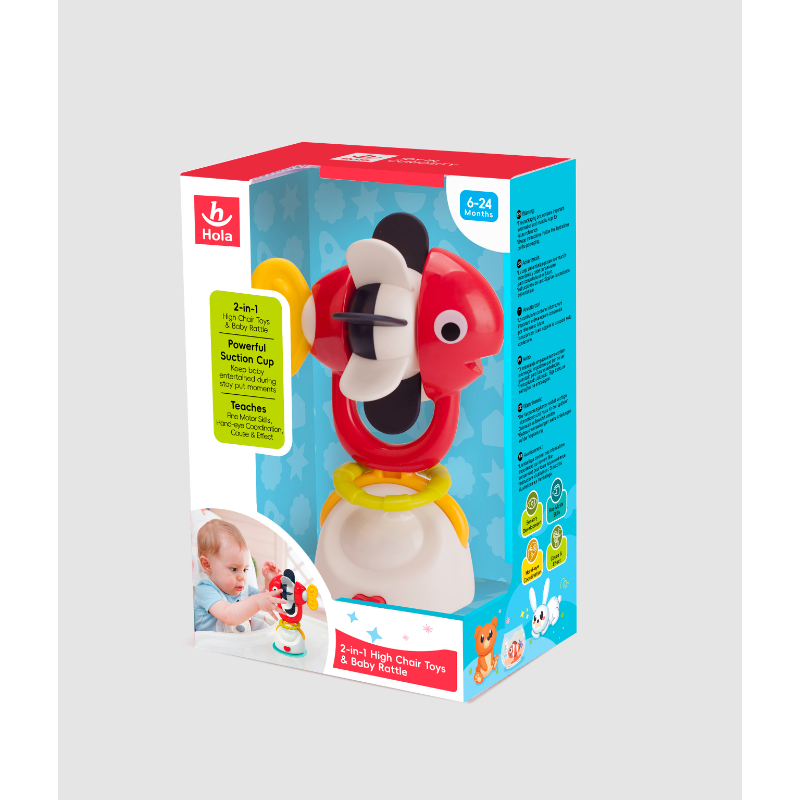 Hola - 2in1 Highchair Toys & Baby Rattle Suction Toys - Fish
