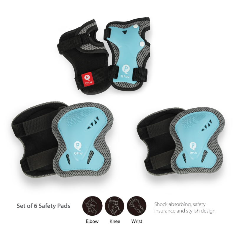 Qplay Kids Sports Safety Gear Set - Elbow, Knee & Wrist Guards