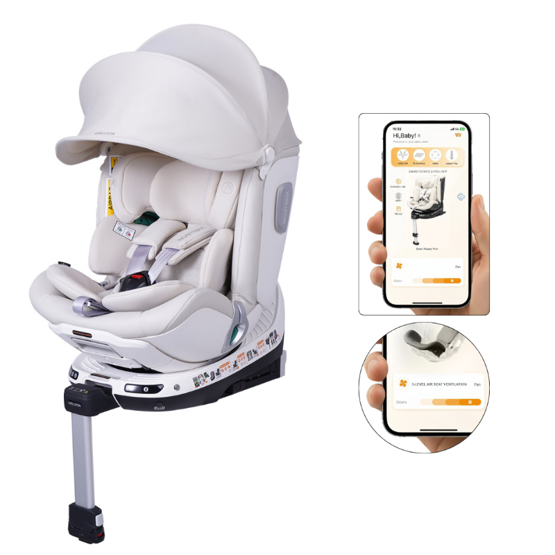 WELLDON - Smart Rotate 2 Pro Plus 360 Degree I-Size Electronic Car Seat - Ivory