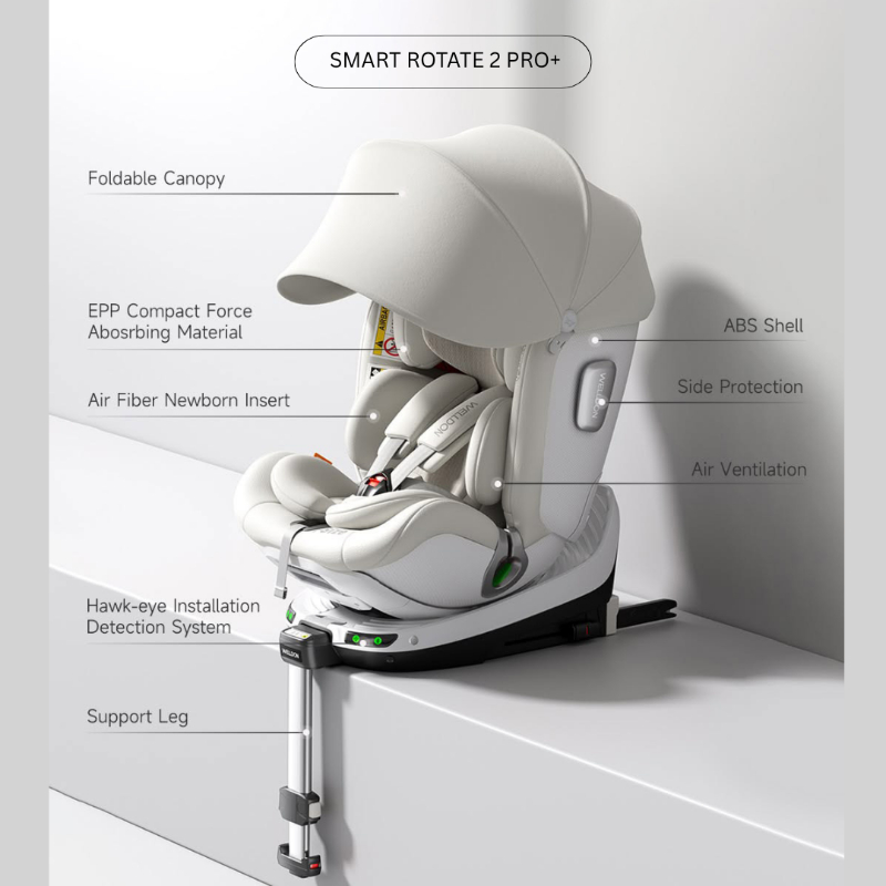 WELLDON - Smart Rotate 2 Pro Plus 360 Degree I-Size Electronic Car Seat - Ivory
