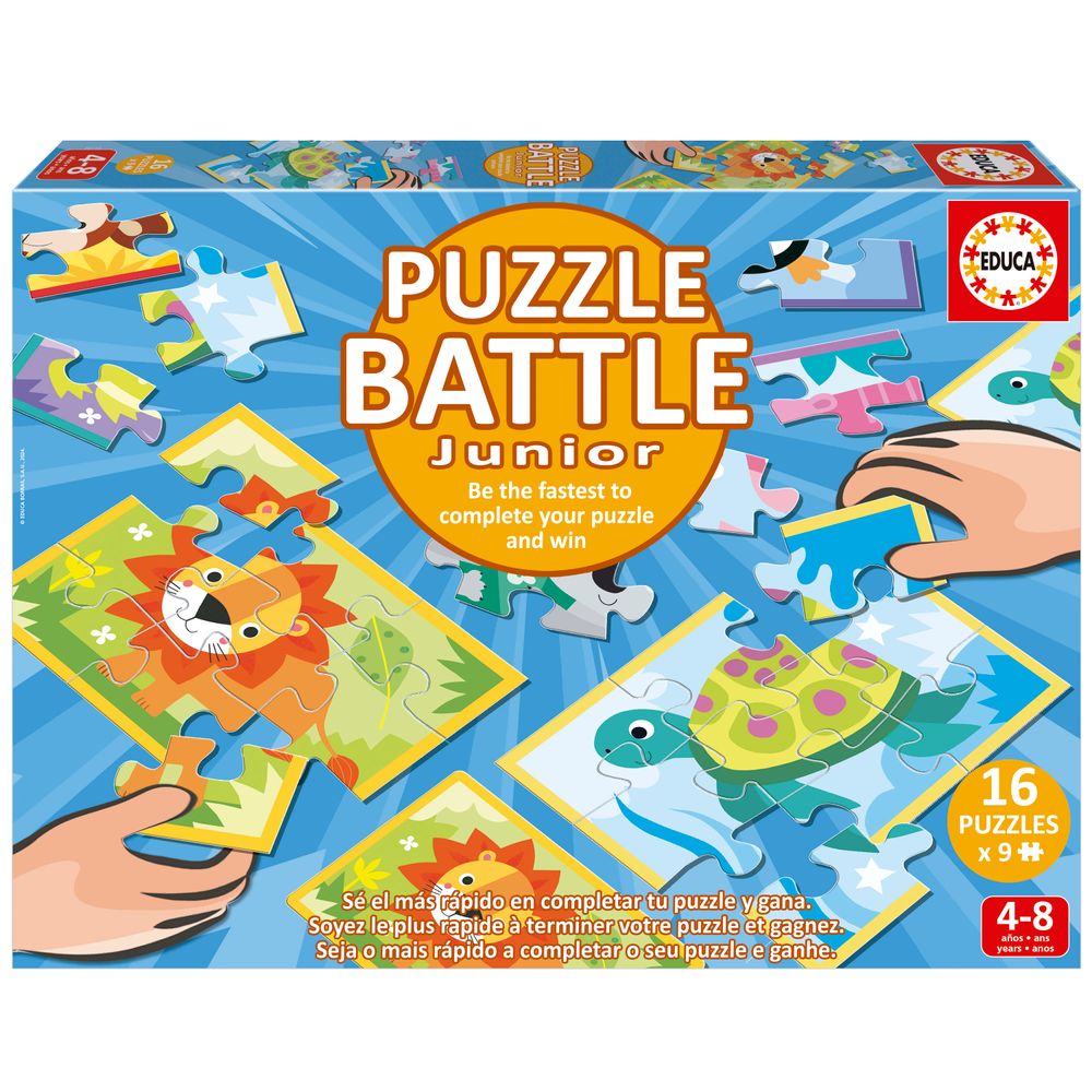Educa - Jigsaw Puzzle Battle Junior Set - Animals - 144 Pcs