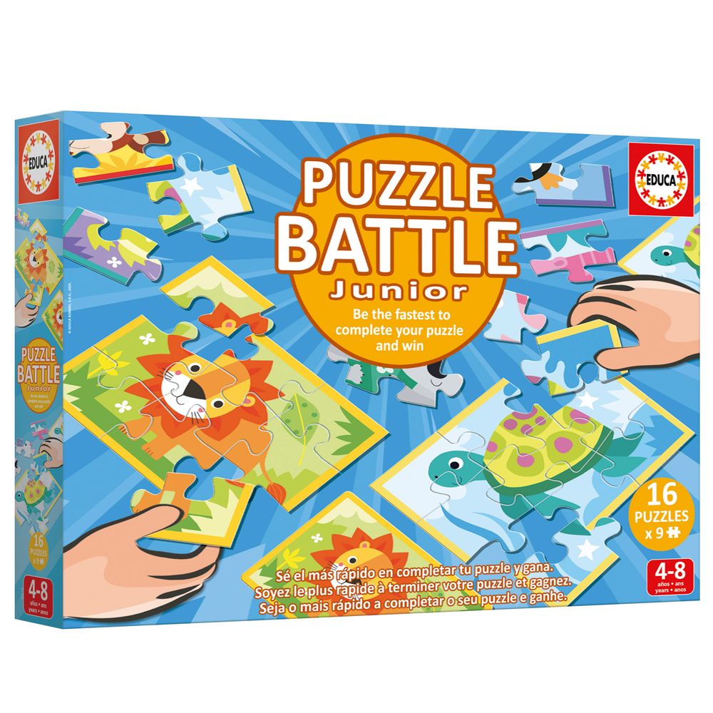 Educa - Jigsaw Puzzle Battle Junior Set - Animals - 144 Pcs