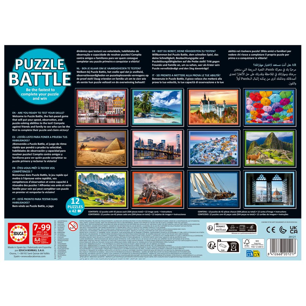 Educa - Jigsaw Puzzle Battle Set - Travel - 504 Pcs