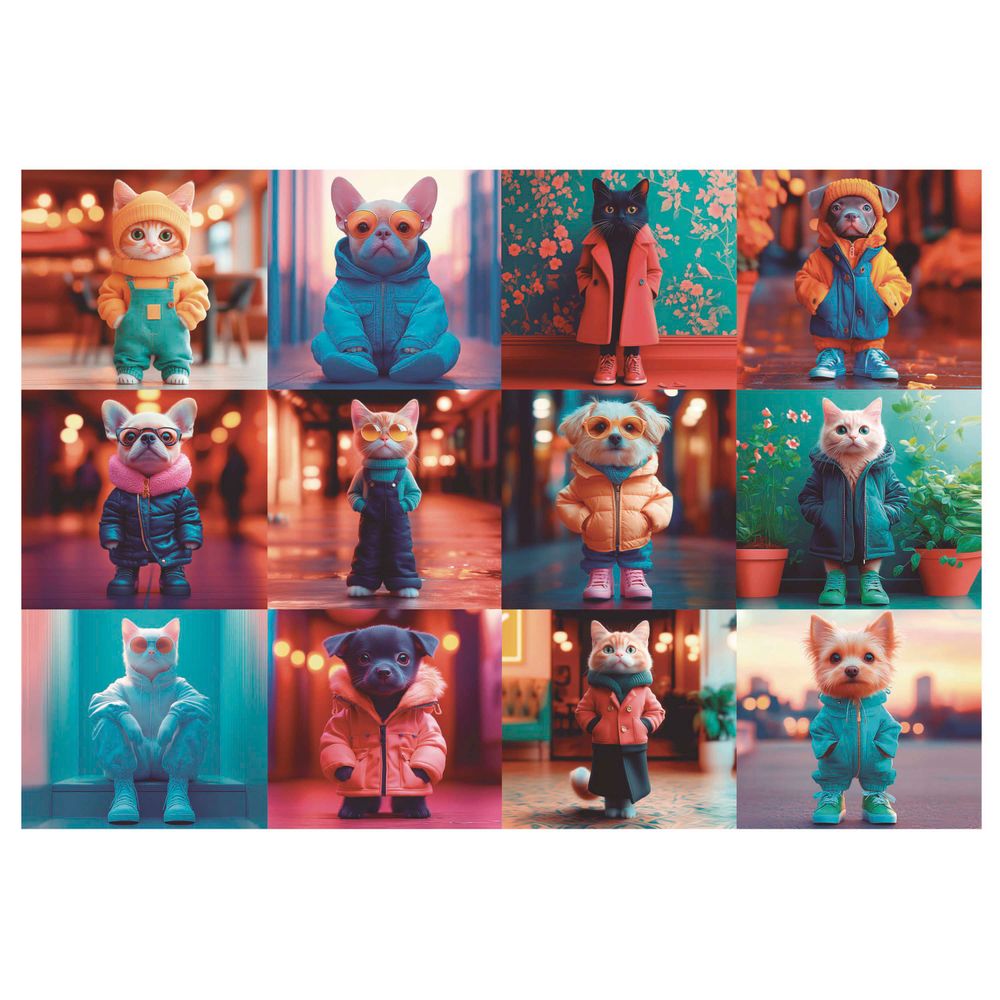 Educa - Jigsaw Puzzle Set - Fashion Animals - 200 Pcs