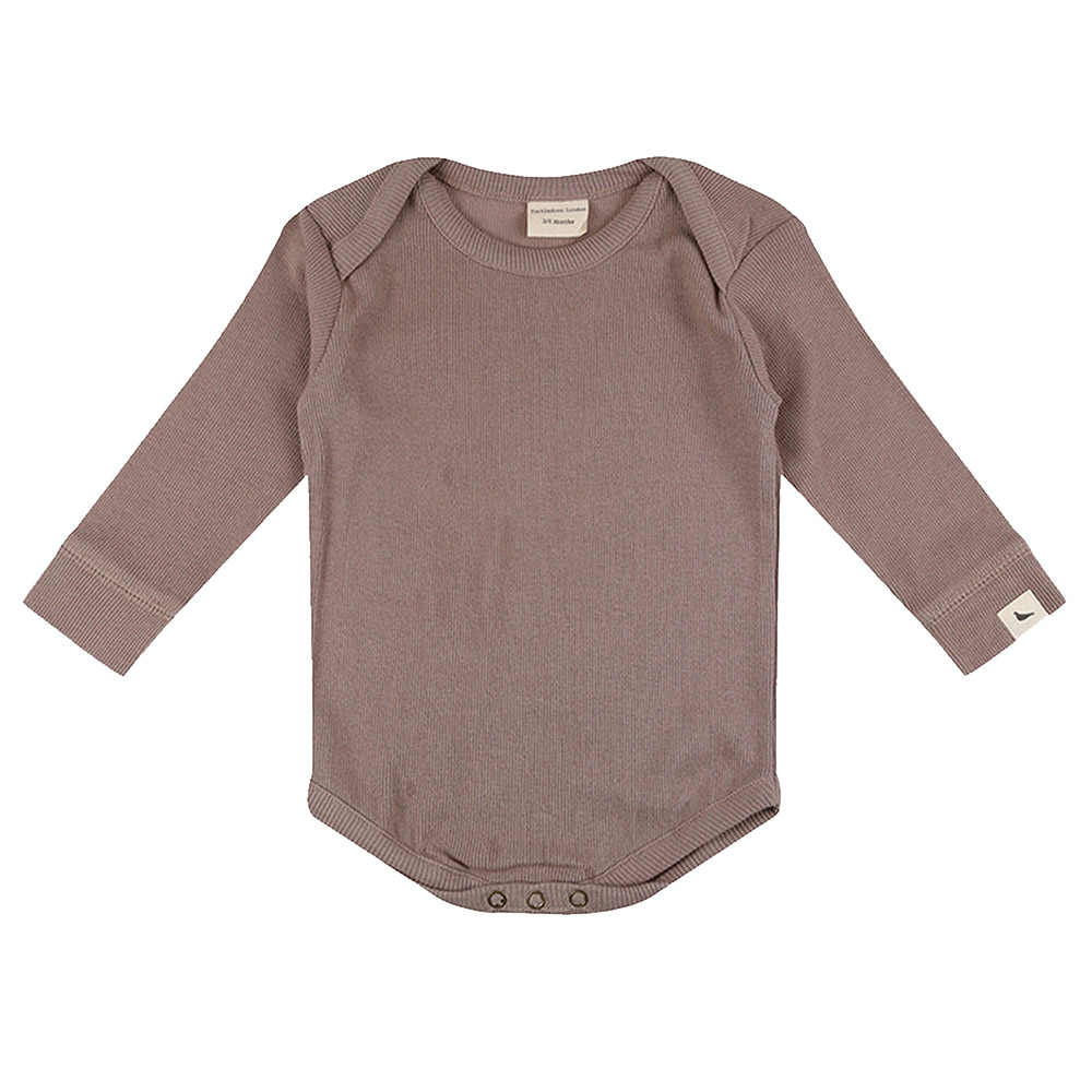 Turtledove London - Baby's Ribbed Bodysuit - Brown
