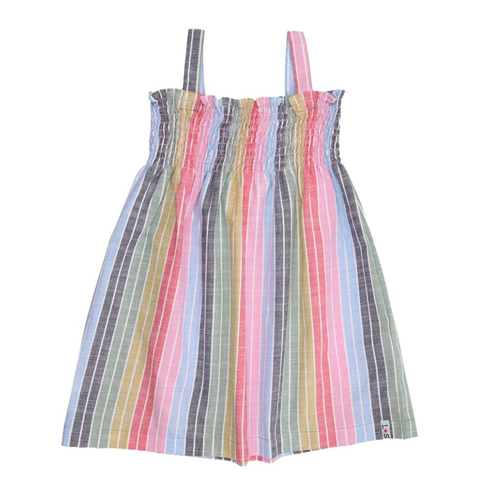 Lilly & Sid - Girl's Rainbow Sun Stripe Print Dress