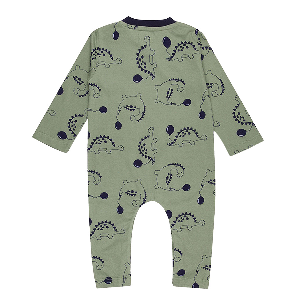 Lilly & Sid - Boy's Dizzy Dinosaur Print Romper - Green