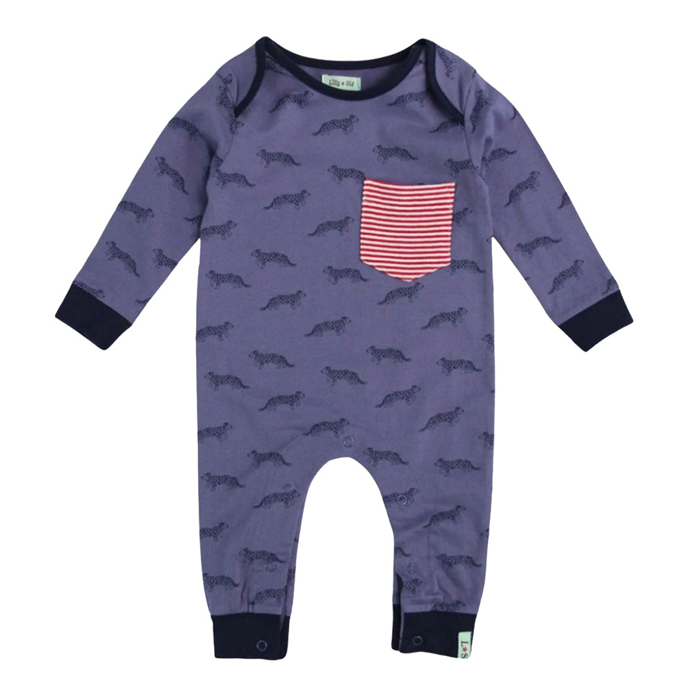 Lilly & Sid - Baby Boy's Leopard Printed Romper - Purple