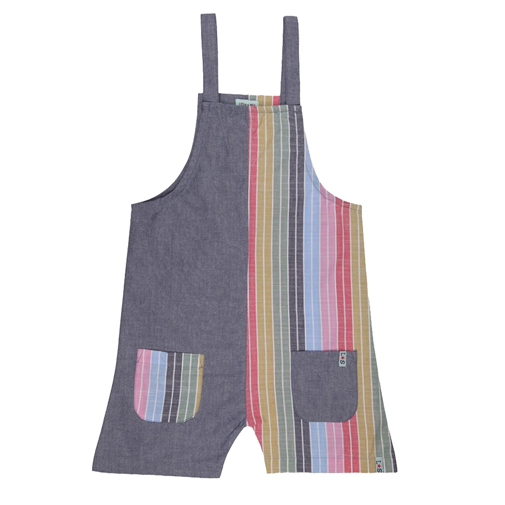 Lilly & Sid - Girl's Rainbow Sun Stripe Printed Playsuit