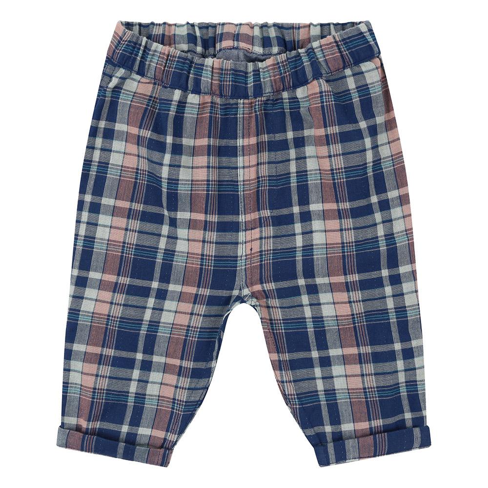 Lilly & Sid - 2pc-Set - Baby Boy's Check Printed T-Shirt & Trousers - Navy