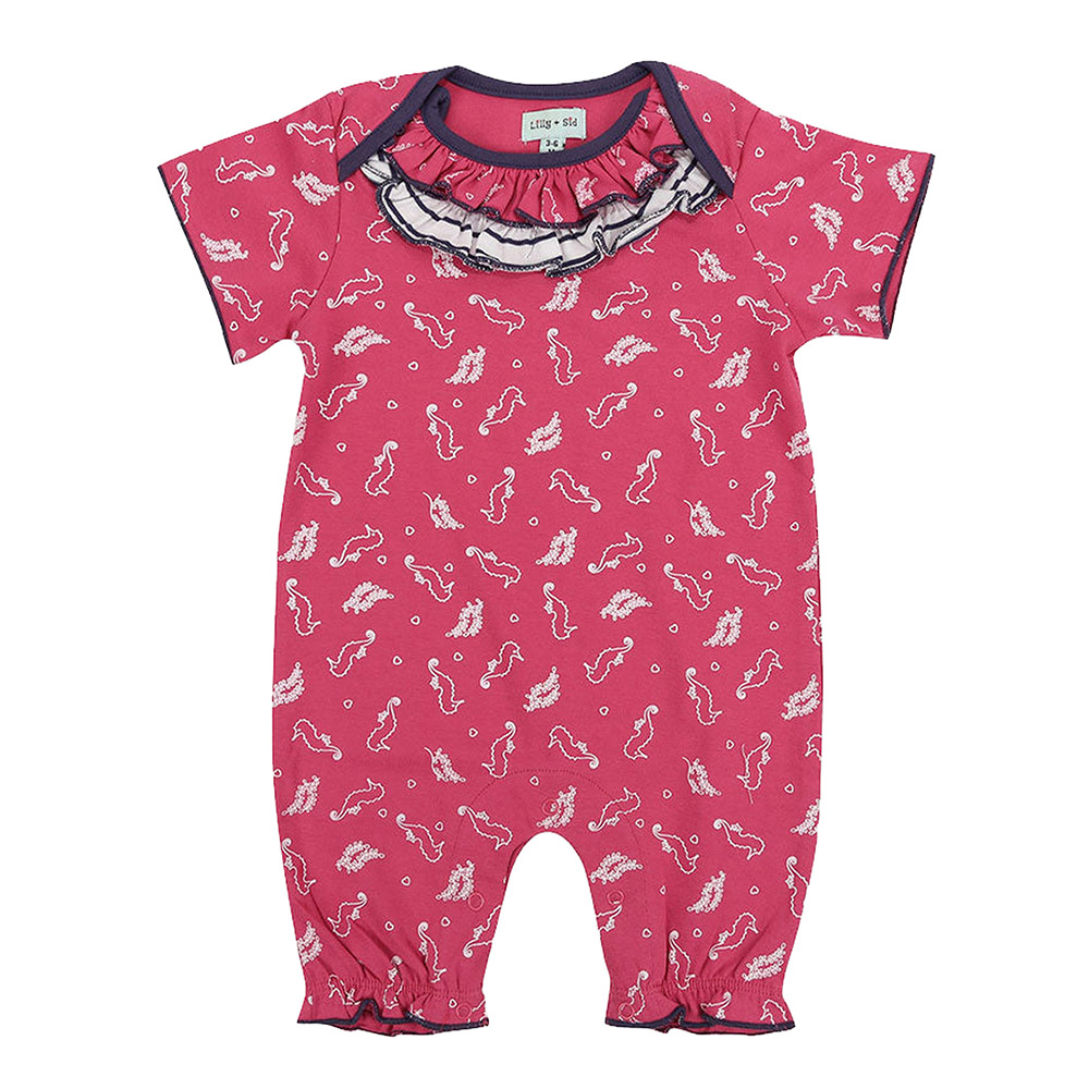 Lilly & Sid - Baby Girl's Seahorse Printed Romper - Pink