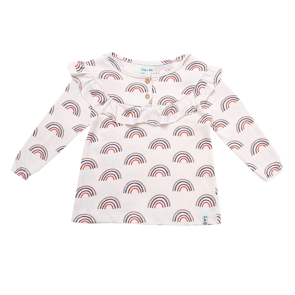 Lilly & Sid - 2pc-Set - Baby Girl's Rainbow Printed Top & Leggings - Pink