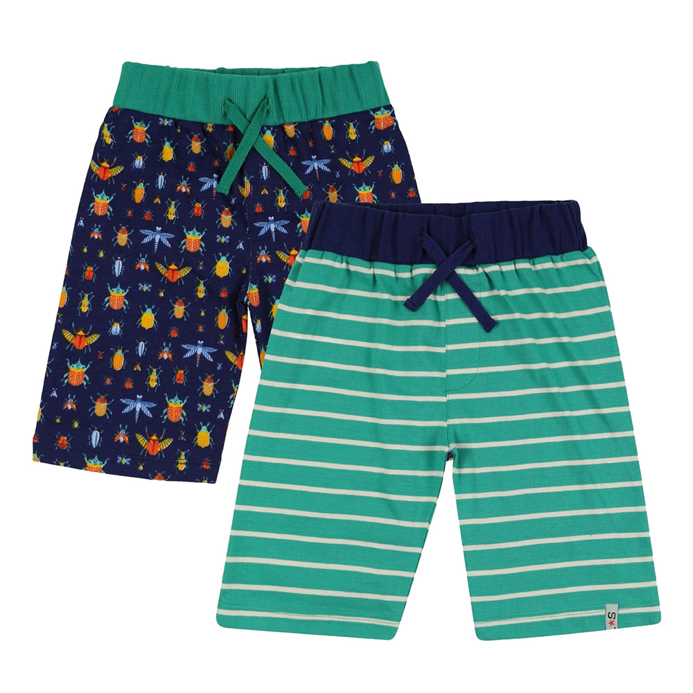 Lilly & Sid - 2pc-Set - Baby Boy's Bugs & Stripe Printed Shorts