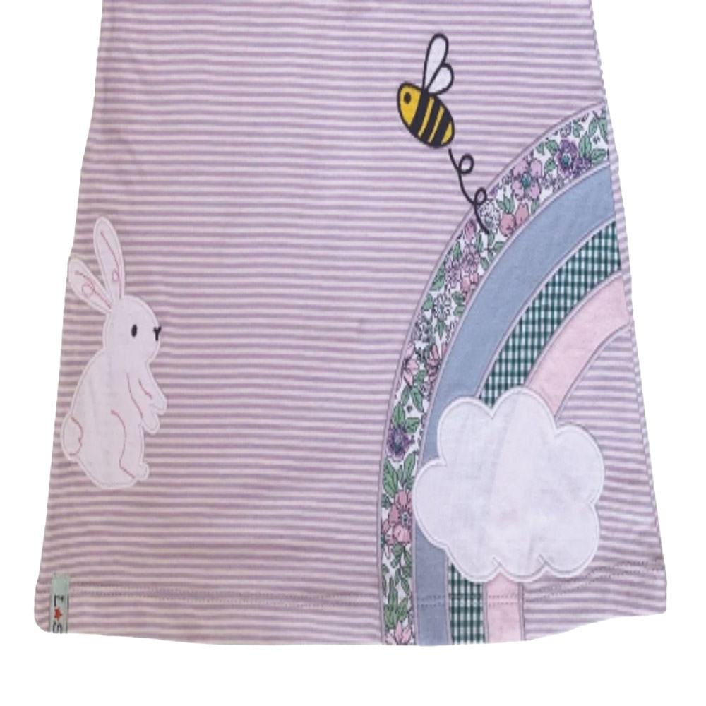 Lilly & Sid - Girl's Bunny & Bees Applique Dress - Pink
