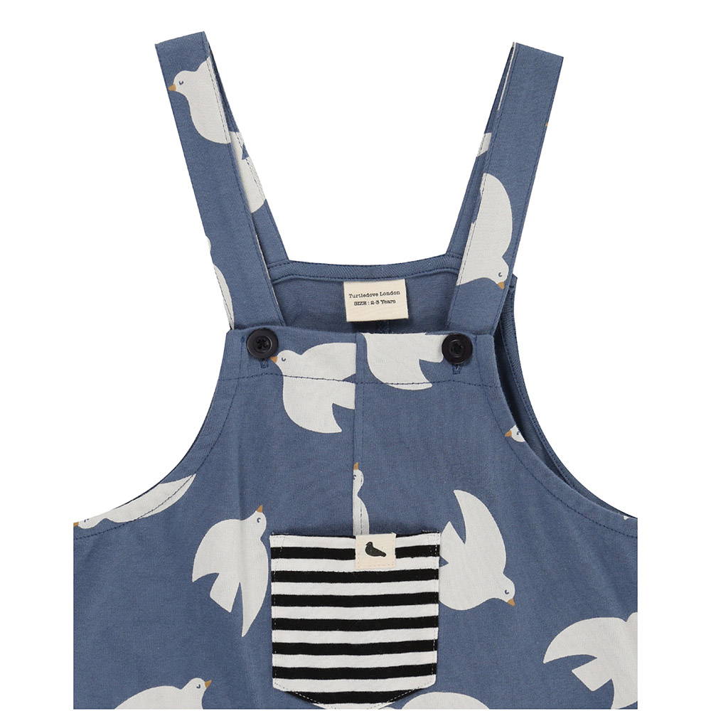 Turtledove London - Boy's Seagull Printed Dungarees - Blue