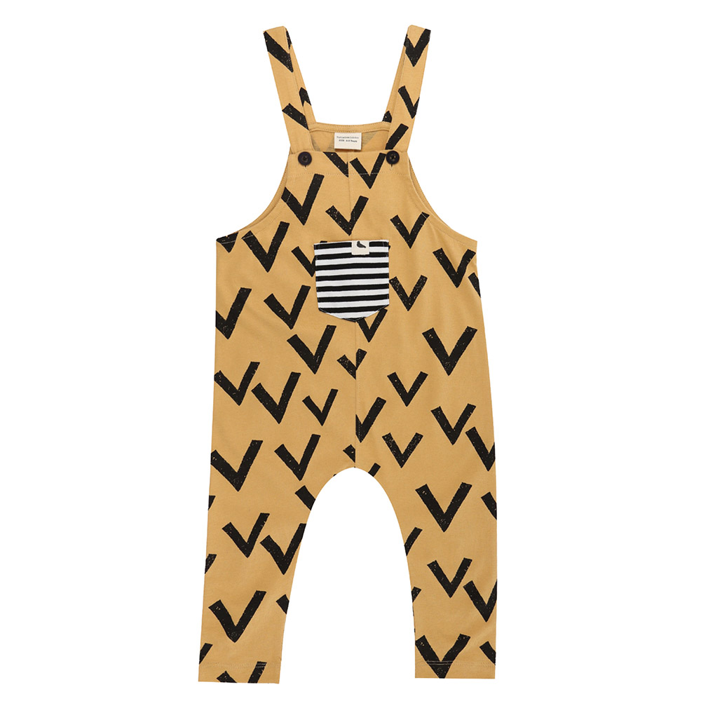 Turtledove London - Kids Bird Printed Dungarees - Yellow