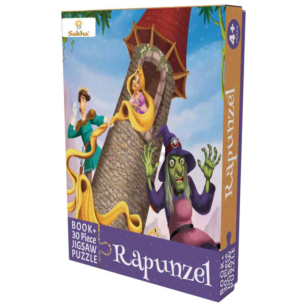 Book With Jigsaw Puzzle Set - Rapunzel - 30 Pcs